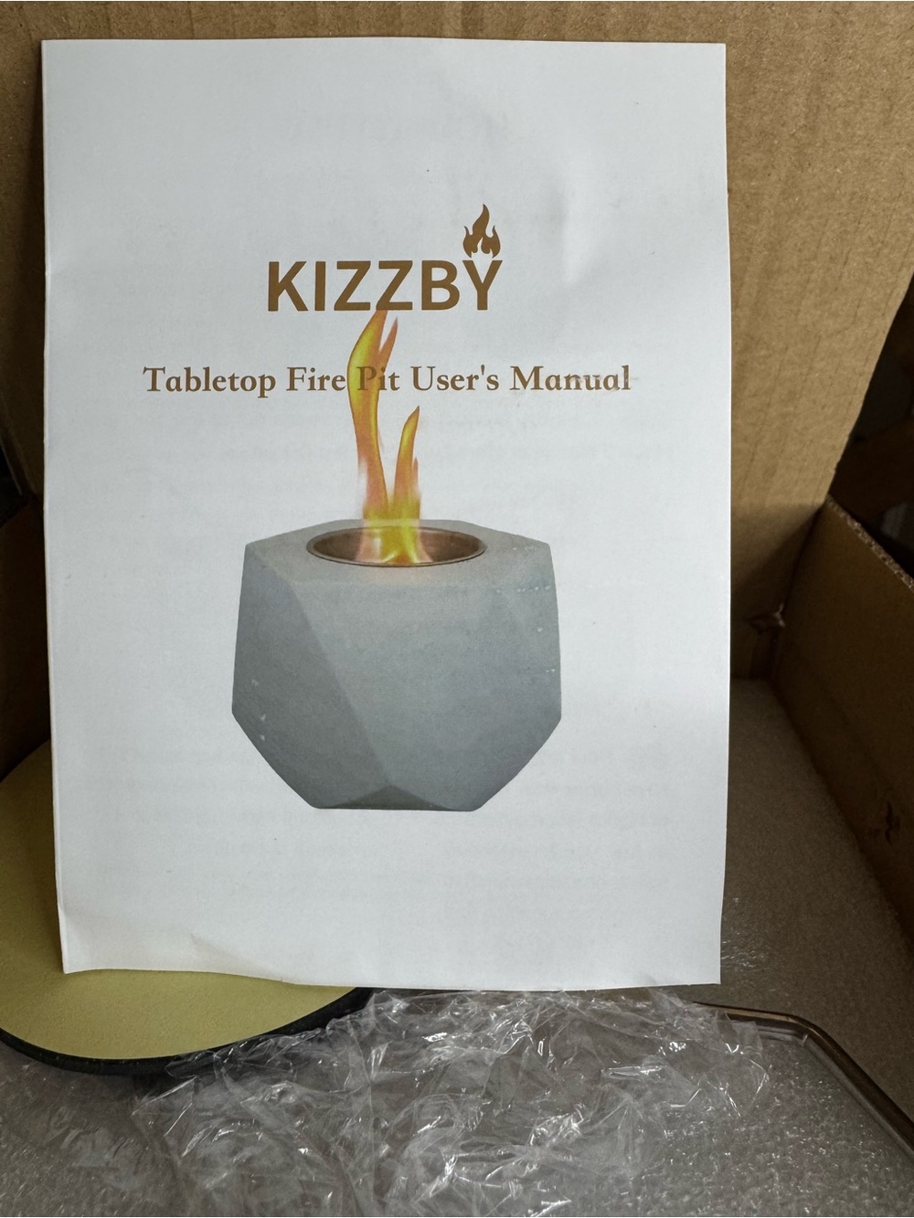 NWT Kizzby Concrete Tabletop Fire Pit Bowl Mini Smores Maker